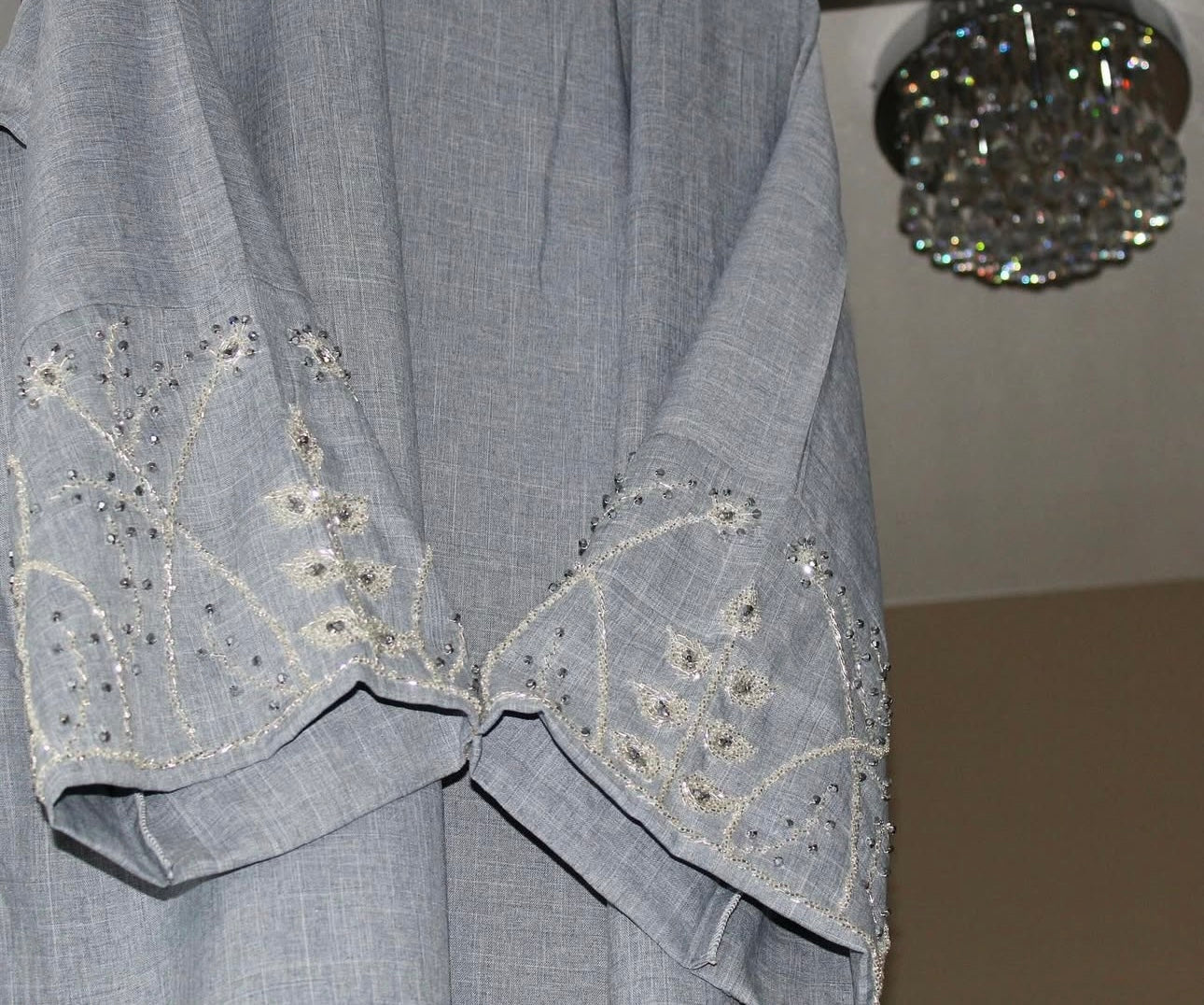 Blue-Grey Coral Abaya - One Piece